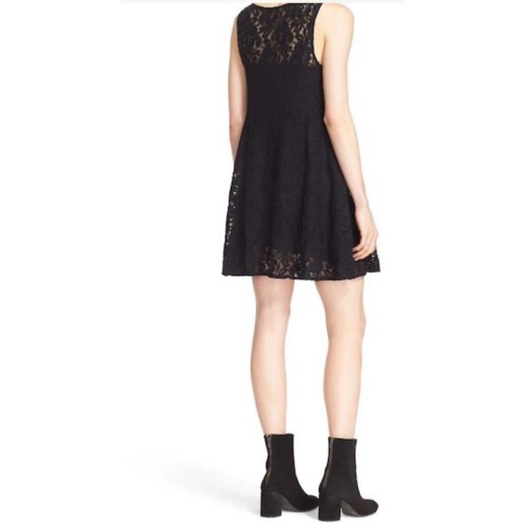 Free People Y2K Black Lace Mini Dress Large Sheer Resortwear Beach Coverup - Picture 4 of 13